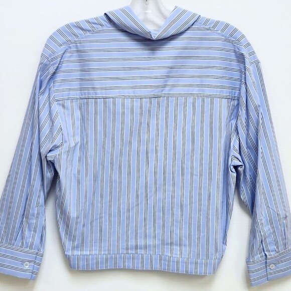 Liu Jo Women's Blue/White Striped Long Sleeved Shirt W/Elastic Knot Look Size 38 - Picture 5 of 12